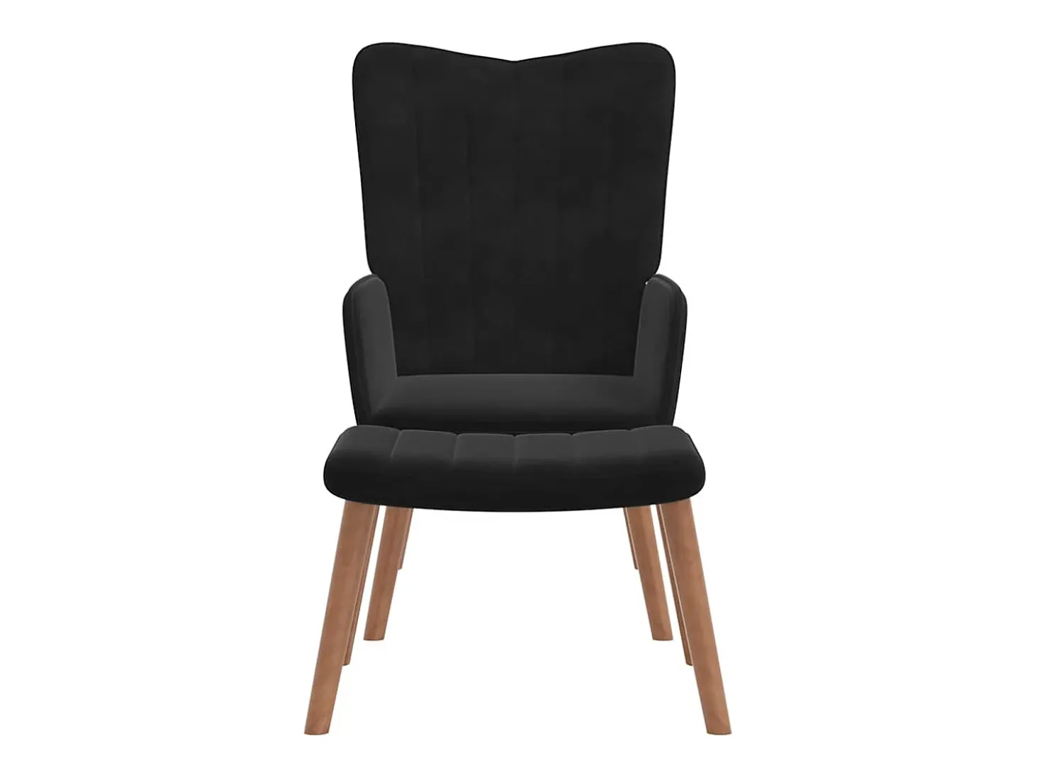 Sillón de relax con taburete terciopelo negro