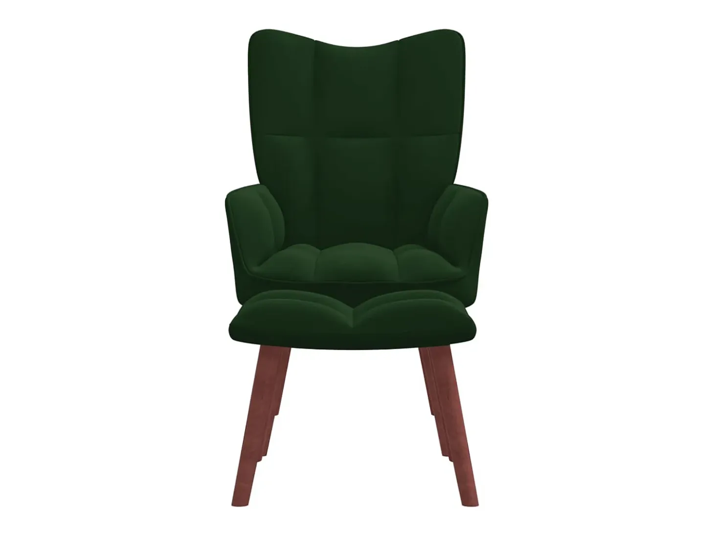 Sillón de relax con taburete terciopelo verde oscuro