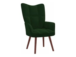 Sillón de relax con taburete terciopelo verde oscuro