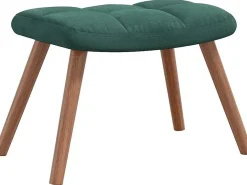 Sillón de relax con taburete terciopelo verde oscuro