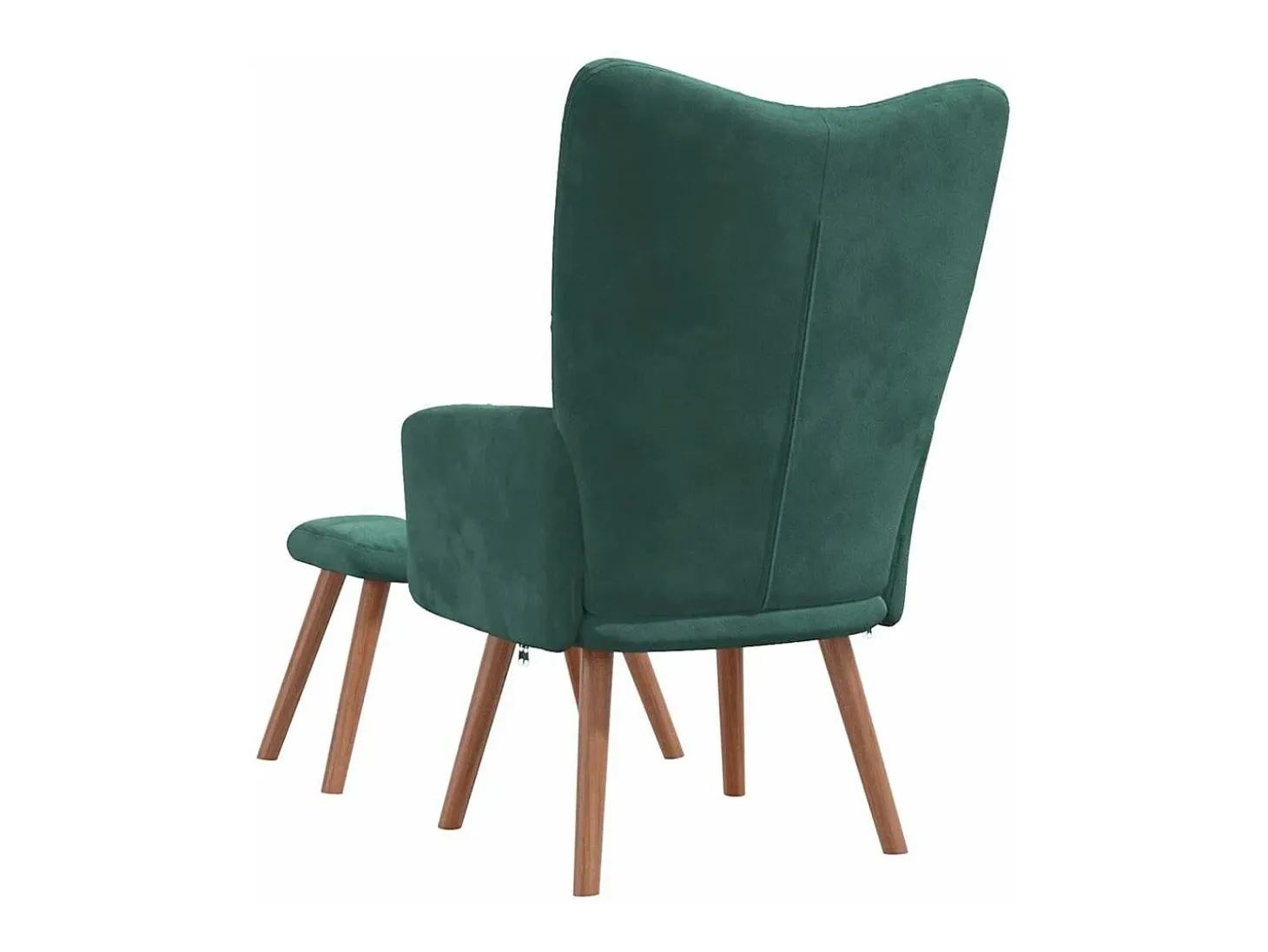 Sillón de relax con taburete terciopelo verde oscuro