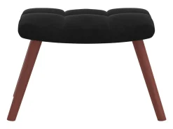 Sillón de relax con taburete terciopelo negro