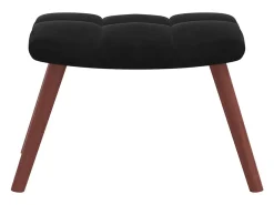 Sillón de relax con taburete terciopelo negro