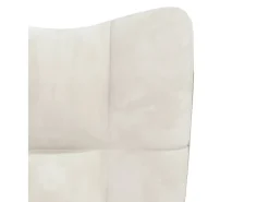 Sillón de relax con taburete terciopelo blanco crema
