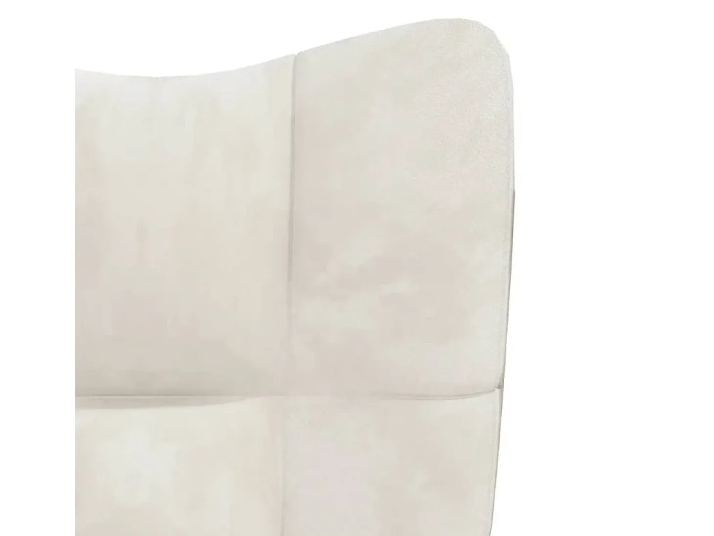Sillón de relax con taburete terciopelo blanco crema