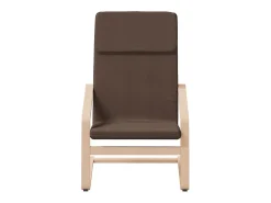 Sillón de relax con taburete tela marrón oscuro