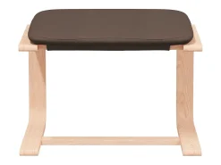 Sillón de relax con taburete tela marrón oscuro