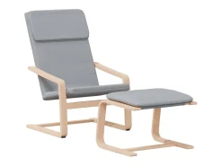 Sillón de relax con taburete tela gris claro