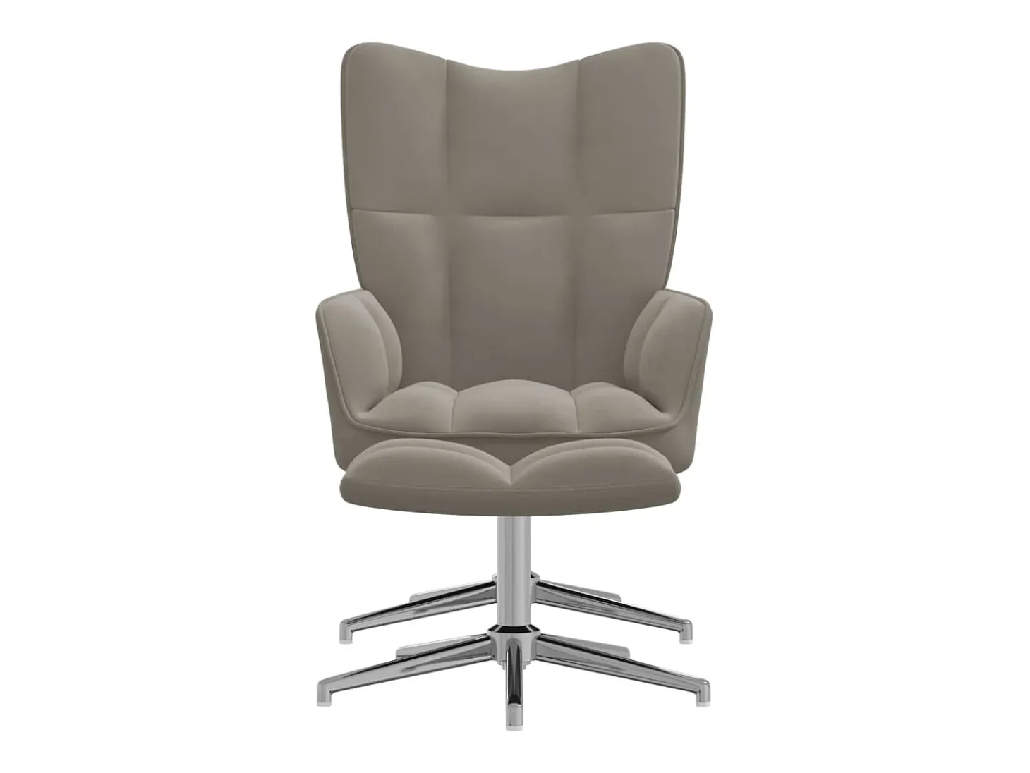 Sillón de relax con taburete terciopelo gris claro ES958254