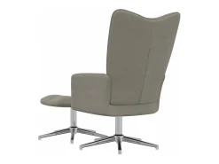 Sillón de relax con taburete terciopelo gris claro ES958254