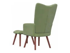 Sillón de relax con taburete de terciopelo verde claro