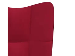 Sillón de relax con taburete terciopelo rojo tinto