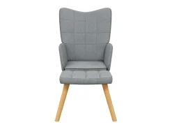 Sillón de relax con taburete tela gris claro