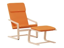 Sillón de relax con taburete tela amarillo oscuro