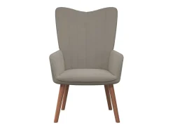 Sillón de relax con taburete de terciopelo gris claro