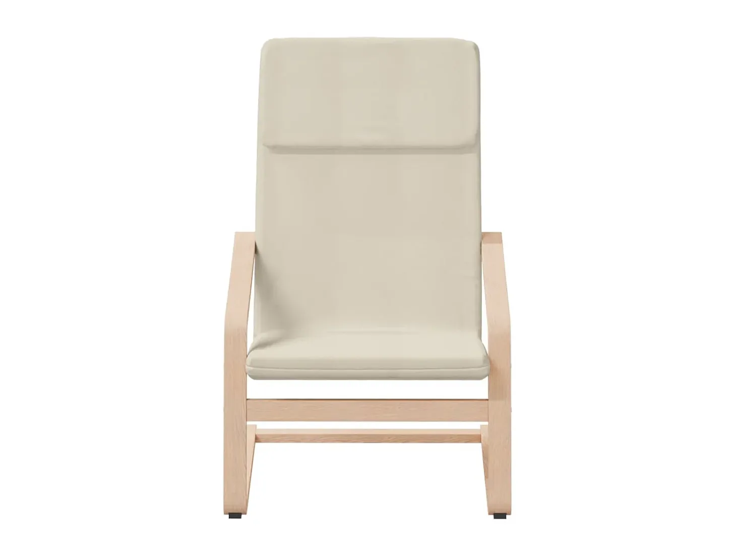 Sillón de relax con taburete tela color crema ES18334
