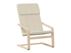 Sillón de relax con taburete tela color crema ES18334