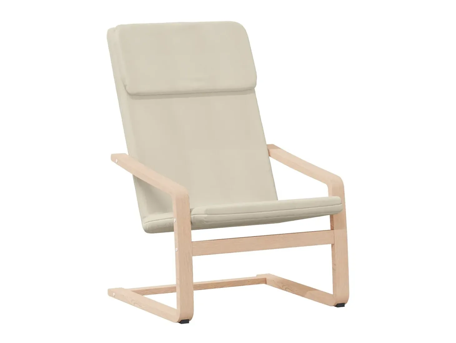 Sillón de relax con taburete tela color crema ES18334