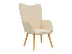 Sillón de relax de tela crema