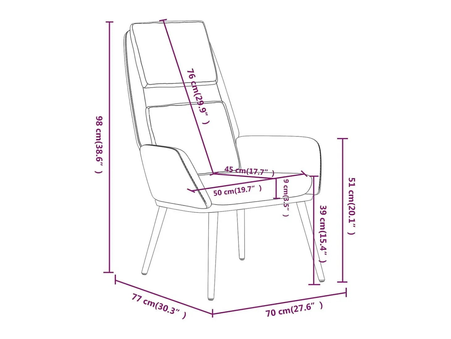 Sillón de relax de tela gris oscuro