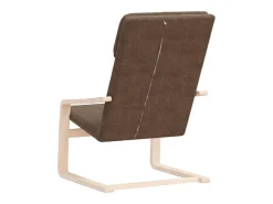 Sillón de relax de tela marrón oscuro
