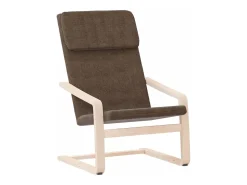 Sillón de relax de tela marrón oscuro