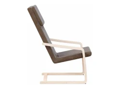 Sillón de relax de tela marrón oscuro