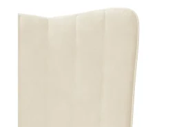Sillón de relax de terciopelo blanco crema