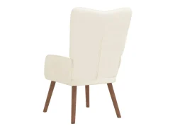 Sillón de relax de terciopelo blanco crema
