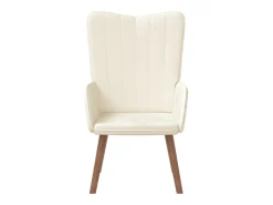 Sillón de relax de terciopelo blanco crema