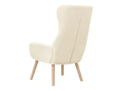 Sillón de relax de terciopelo blanco crema