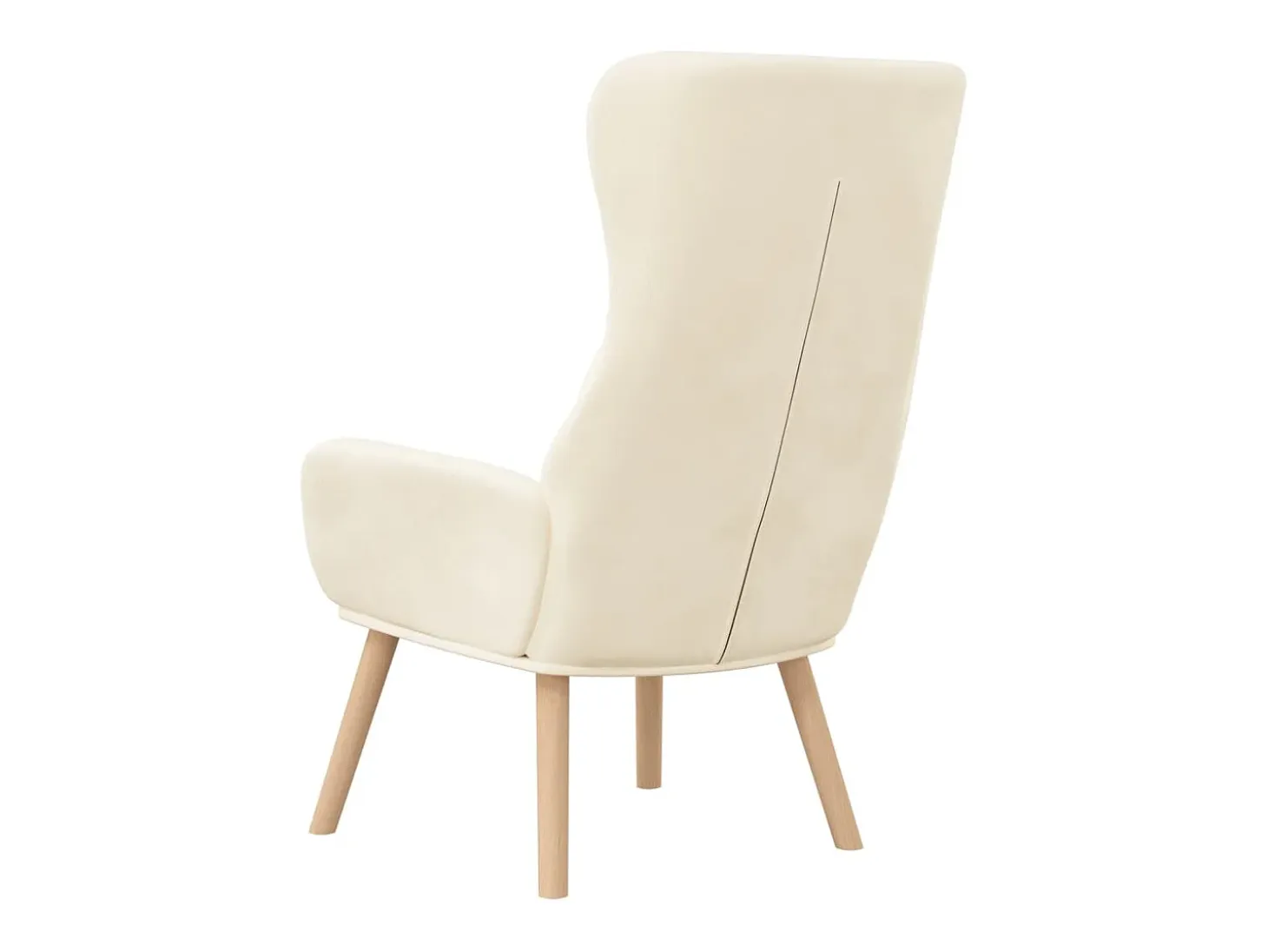 Sillón de relax de terciopelo blanco crema