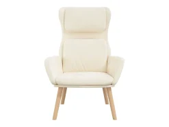 Sillón de relax de terciopelo blanco crema