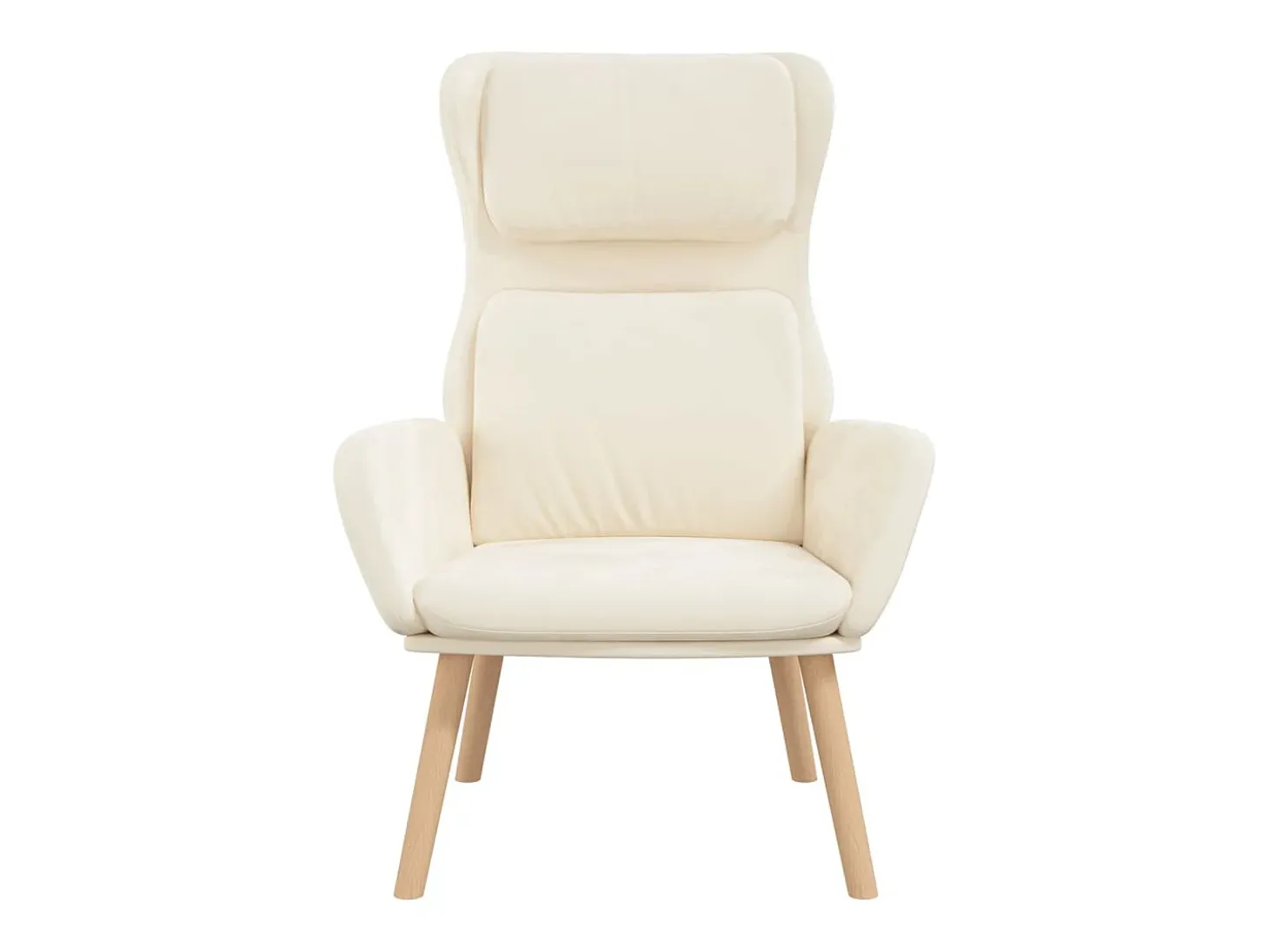 Sillón de relax de terciopelo blanco crema