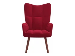 Sillón de relax de terciopelo rojo vino tinto