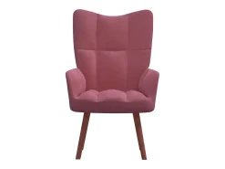Sillón de relax de terciopelo rosa