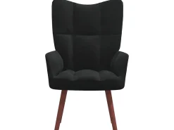 Sillón de relax de terciopelo negro ES20255