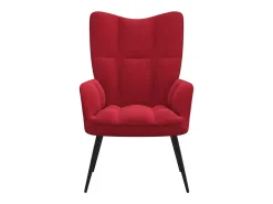 Sillón de relax de terciopelo rojo vino tinto ES131994