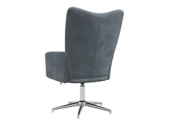 Sillón de relax de terciopelo gris oscuro