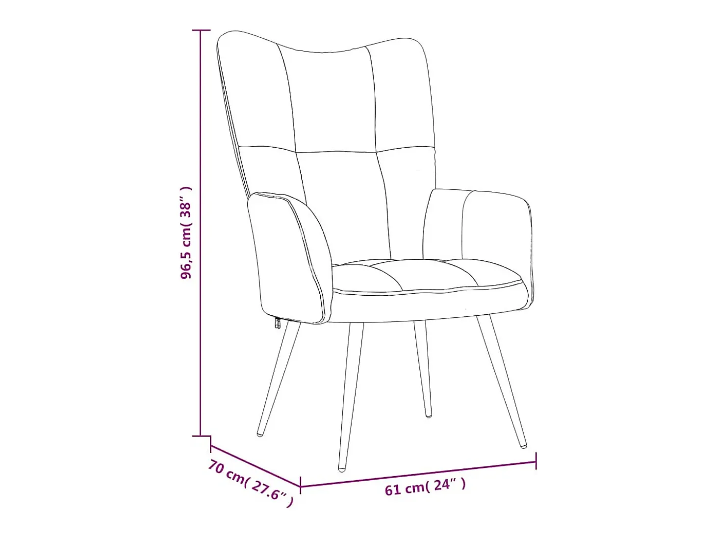Sillón de relax de terciopelo marrón