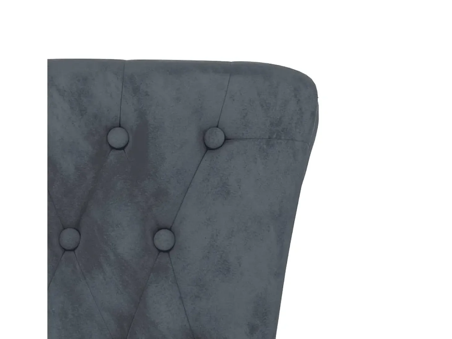 Sillón de respaldo alto con botones terciopelo gris oscuro