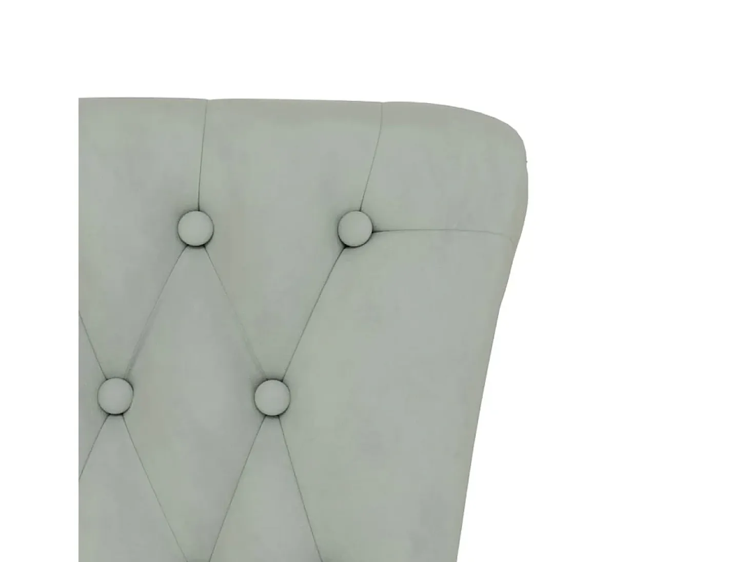 Sillón de respaldo alto con botones terciopelo gris claro