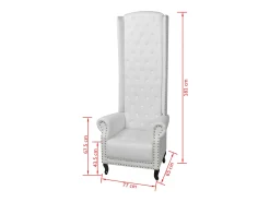 Sillón de respaldo alto cuero sintético blanco