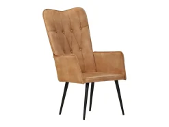 Sillón de salón | Silla | Sillón orejero de lona marrón SHL5860