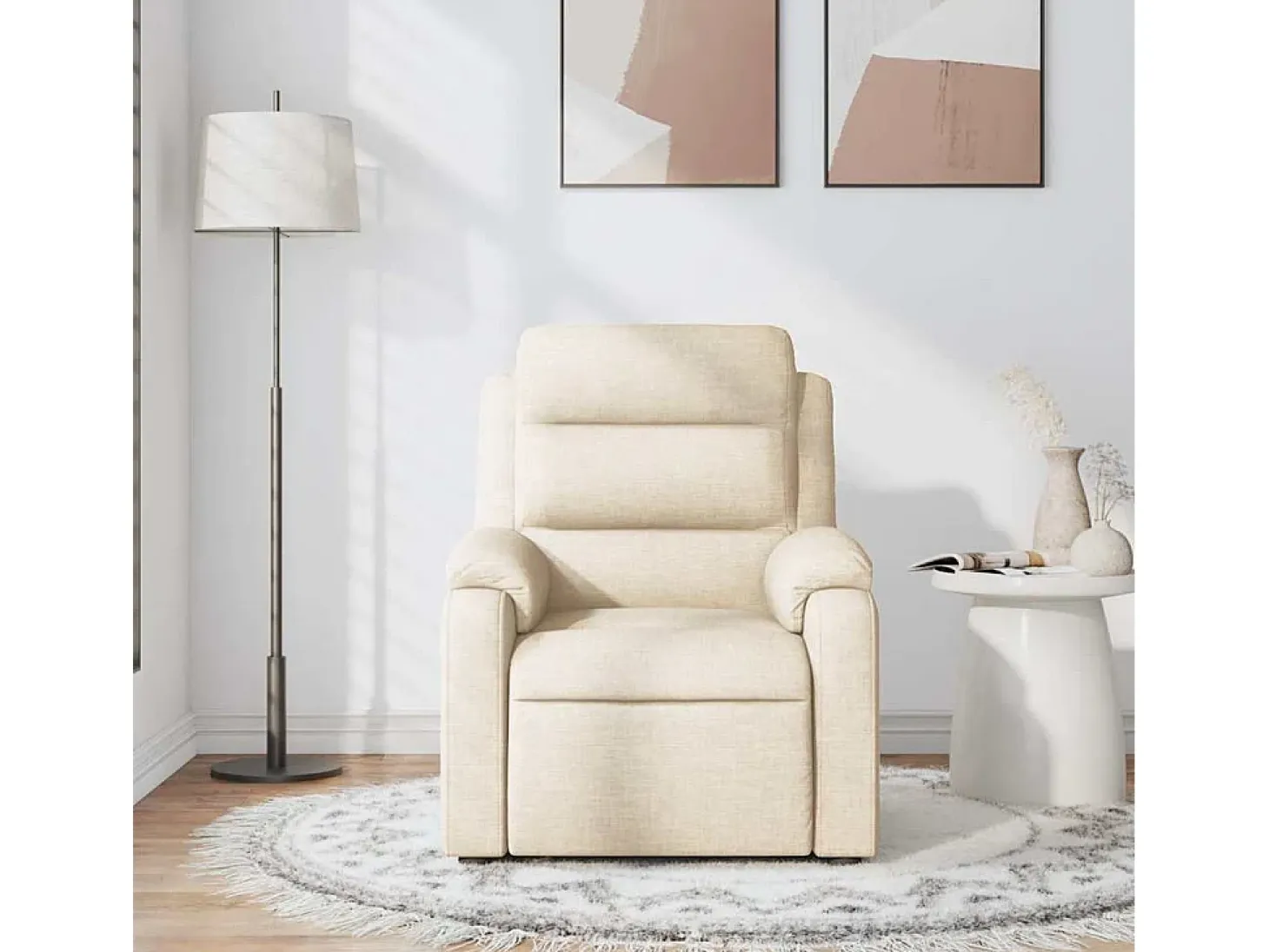 Sillón de salón | Silla | Sillón de masaje reclinable de tela crema SHL8258