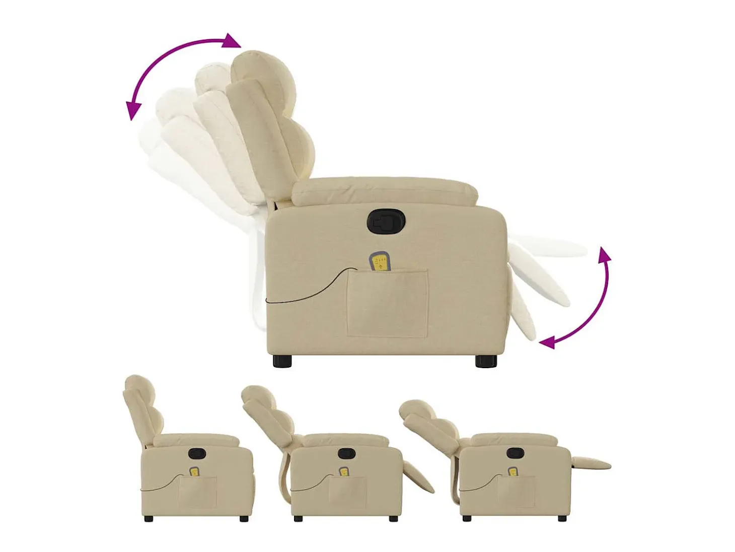 Sillón de salón | Silla | Sillón de masaje reclinable de tela crema SHL8258