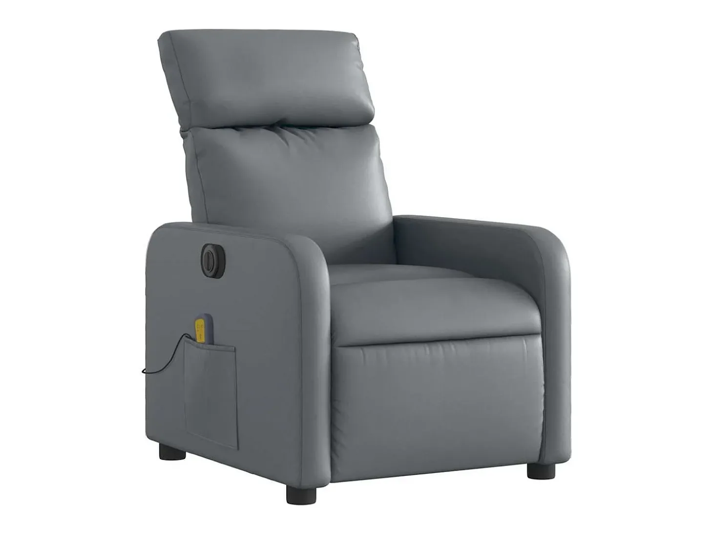 Sillón de salón | Silla | Sillón de masaje reclinable eléctrico cuero sintético gris SHL6325