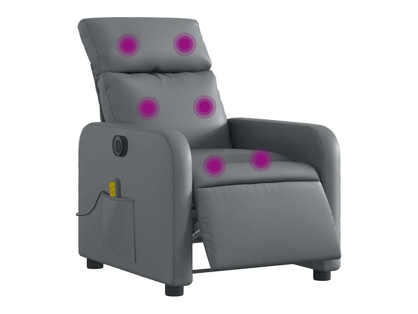 Sillón de salón | Silla | Sillón de masaje reclinable eléctrico cuero sintético gris SHL6325