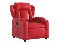 Sillón de salón | Silla | Sillón de masaje reclinable eléctrico de cuero artificial rojo SHL5237