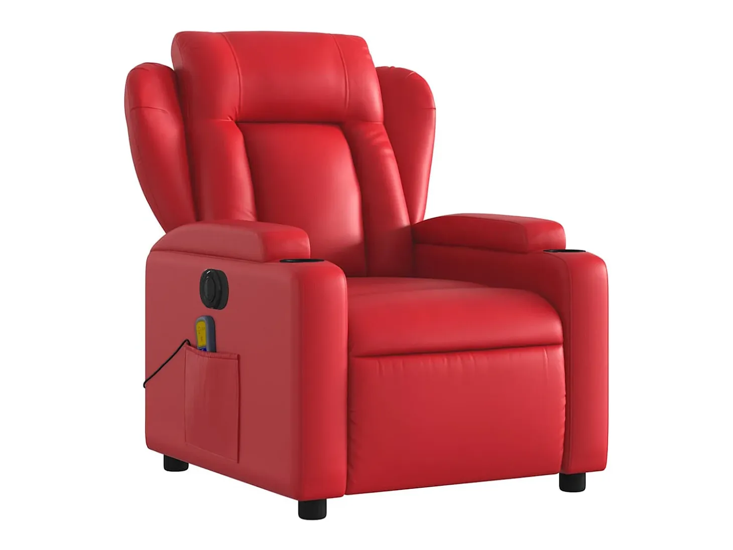 Sillón de salón | Silla | Sillón de masaje reclinable eléctrico de cuero artificial rojo SHL5237